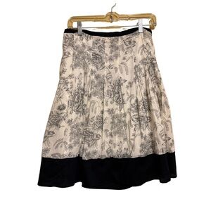 MNFN Mix Nouveau Floral Cotton Skirt | Size M | Black & White Boho